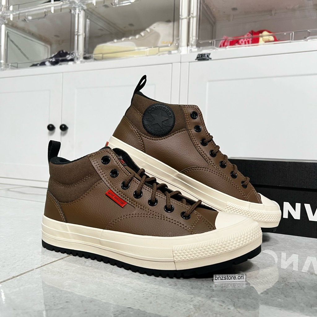 Sepatu Sneakers Pria Converse CTAS Malden Street Boot Leather Brown/Egret