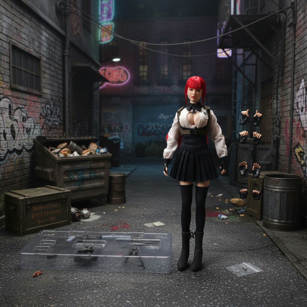 NANA Female Head Sculpt (Red Ponytail) 1/6 Scale Accessory I8-H002E