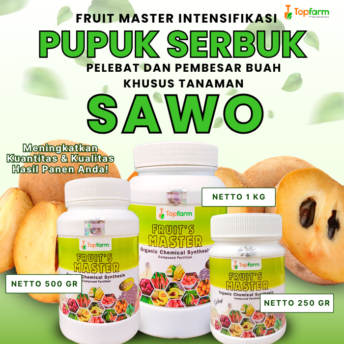 Pupuk Serbuk Sawo / Pupuk Pelebat Buah Sawo / Pupuk Perangsang Buah & Bunga Sawo / Pupuk Buah Sawo A