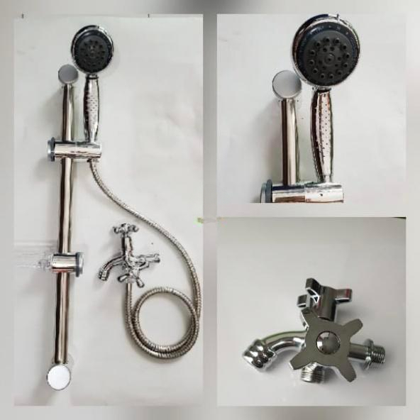 Toto - Paket Shower Tiang Set Kran Cabang - Shower Tiang Kamar Mandi Set