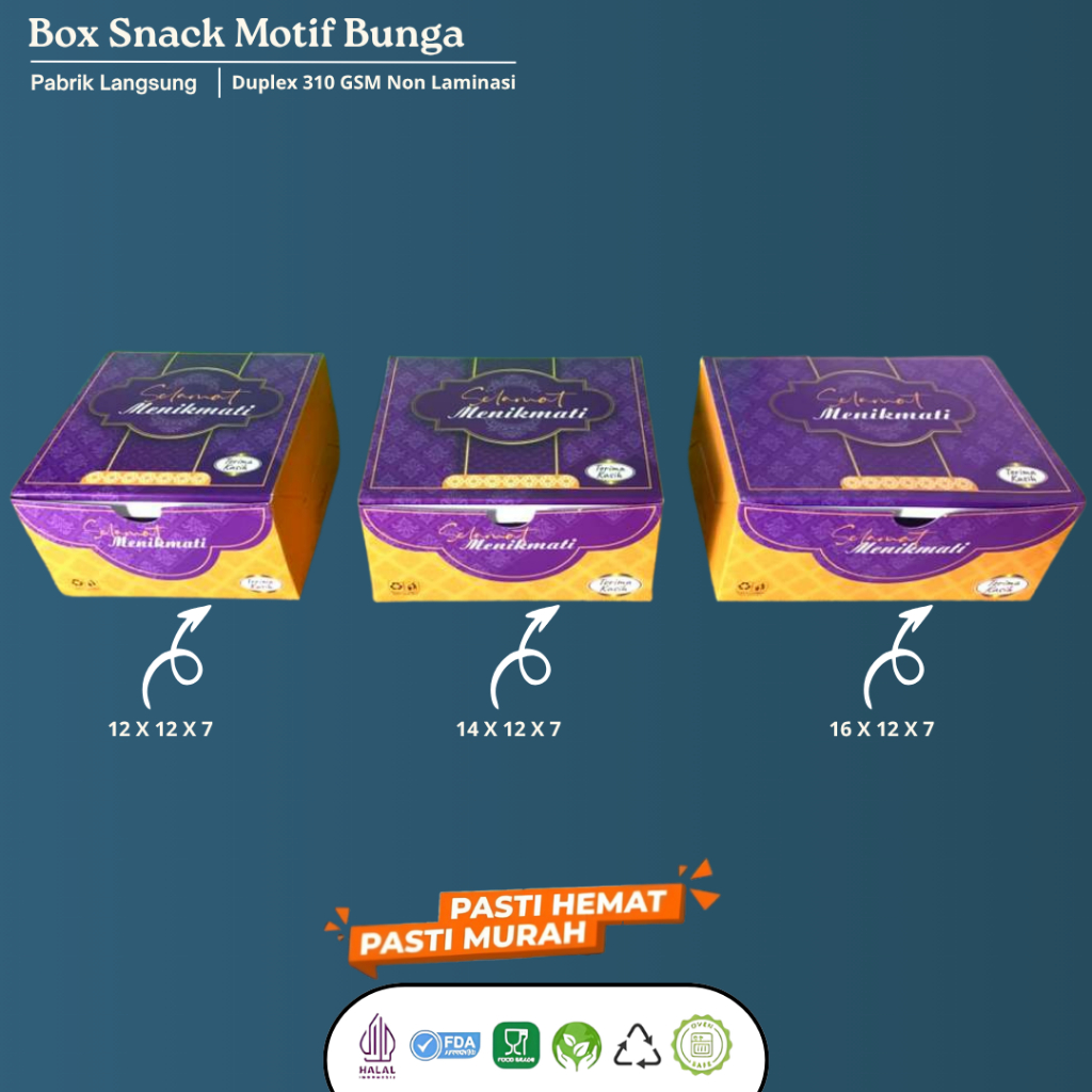 Dus Snack Motif Box 12x12 Snack Box 12x14 Dus Kue 12x16 Dus Kue Roti