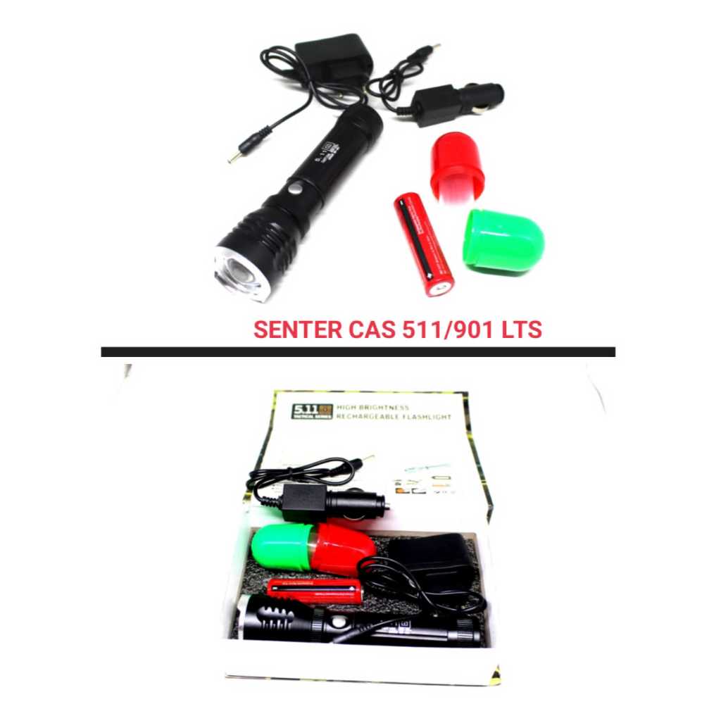 Senter LED Cas 511/901 LTS Cahaya Merah - Hijau Senter Flashlight TMSTORE