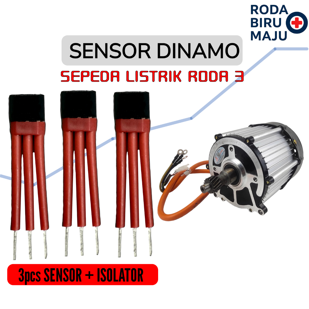 3 pcs Sensor Hall Dinamo Differential Motor Roda 3 Listrik Hall Effect Tricycle E-Bike