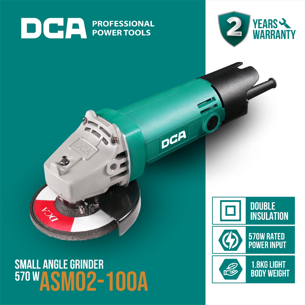 DCA Angle Grinder / Mesin Gerinda Tangan Listrik 570Watt 100mm ASM02-100A