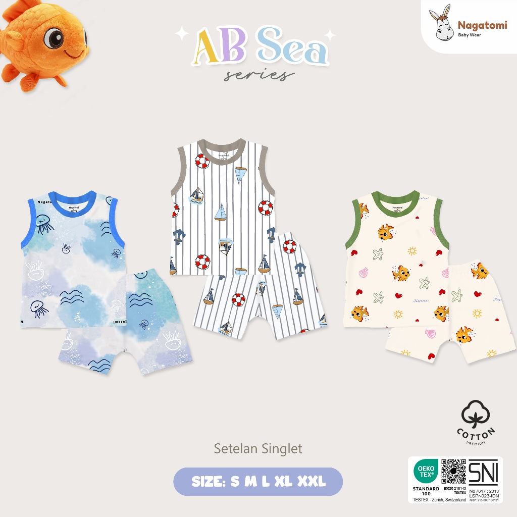 NAGATOMI - Setelan Baju Kutung Anak AB Sea