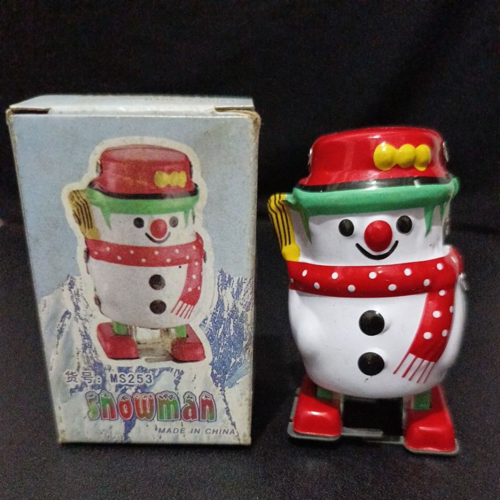 tin toys snowman vintage buatan Tiongkok