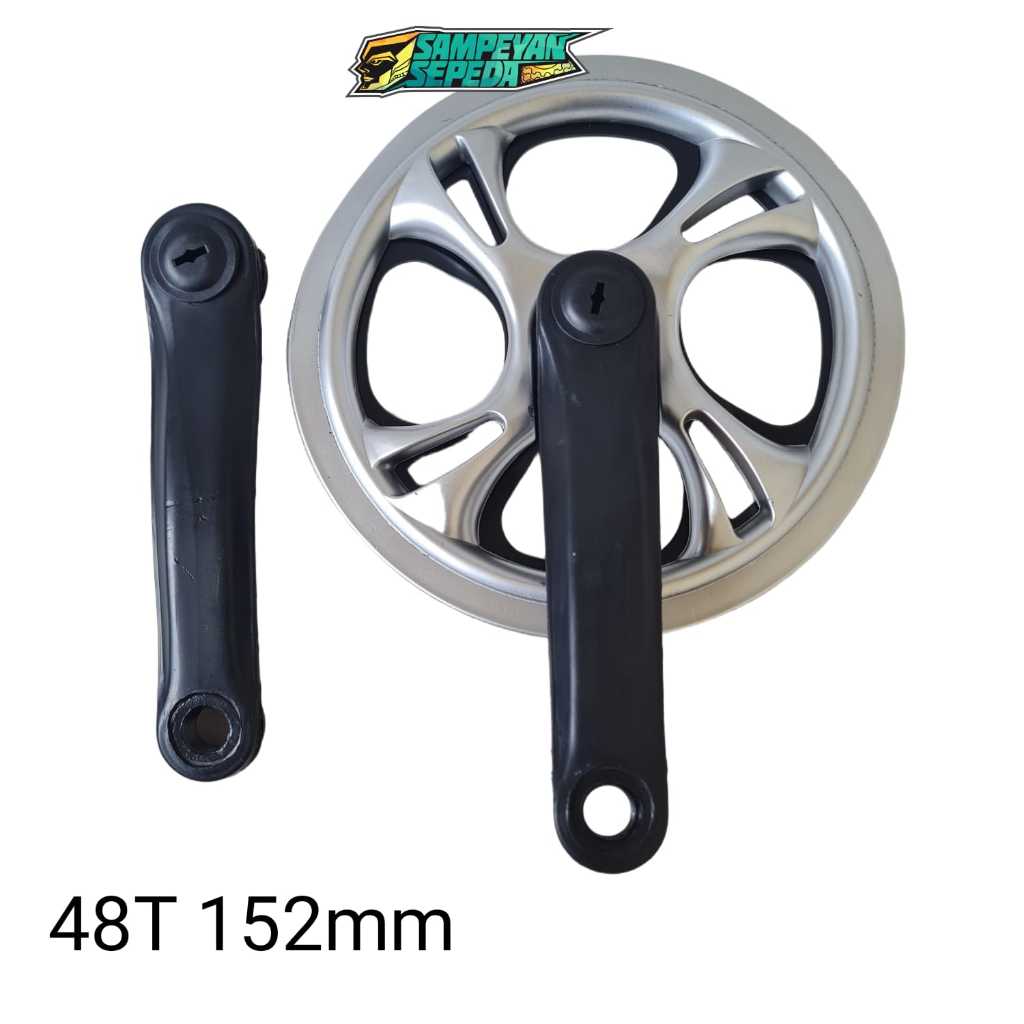 Crank Set Sepeda Lipat Single 48T 152mm Silver Piringan Depan 48T Minion Minitrek Seli