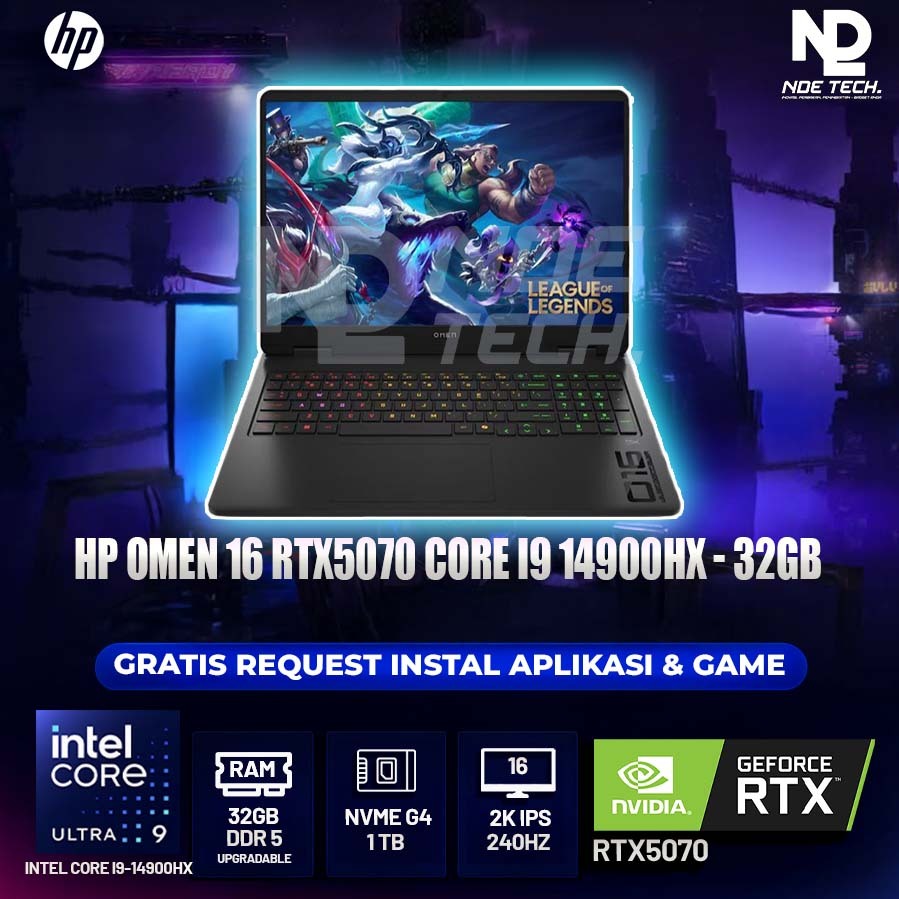 HP OMEN 16 RTX5070 CORE I9 14900HX