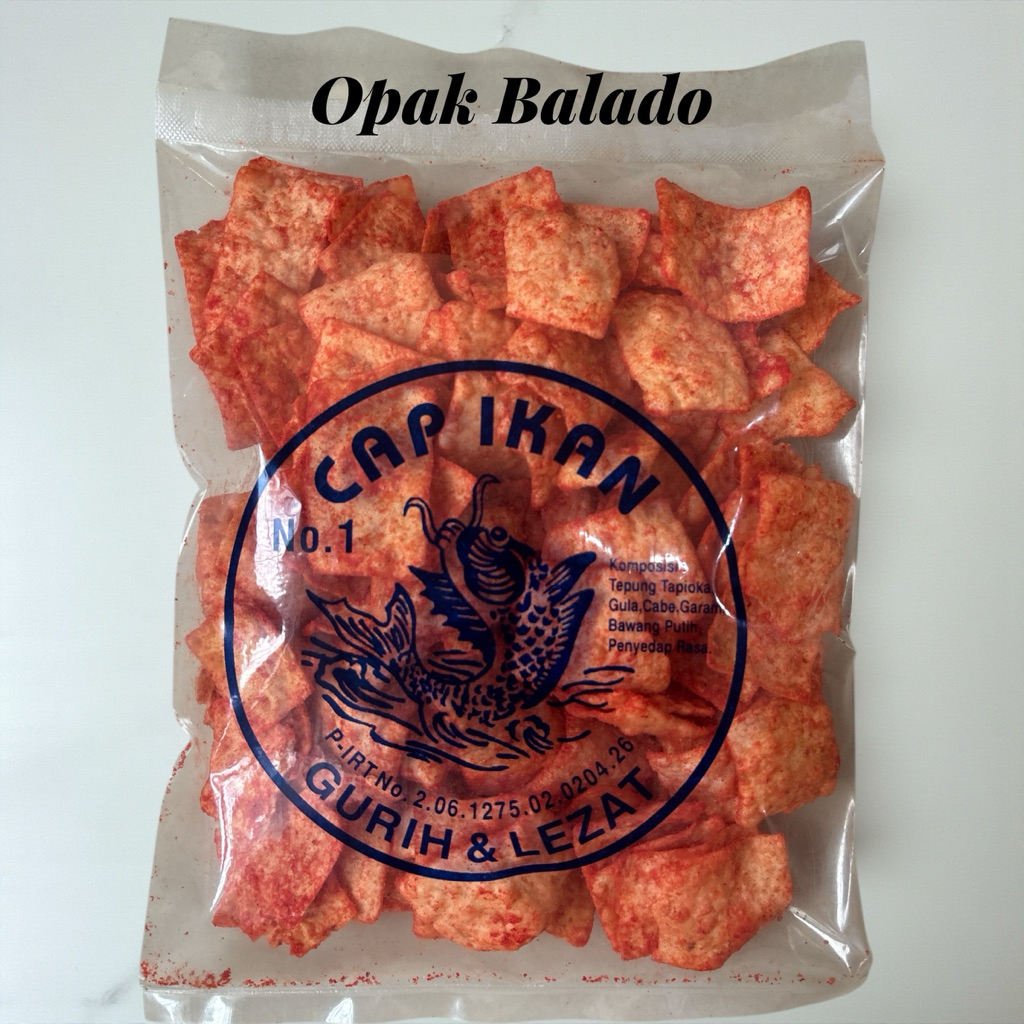 Snack CAP IKAN / Kerupuk Opak Balado / Kerupuk CAP IKAN