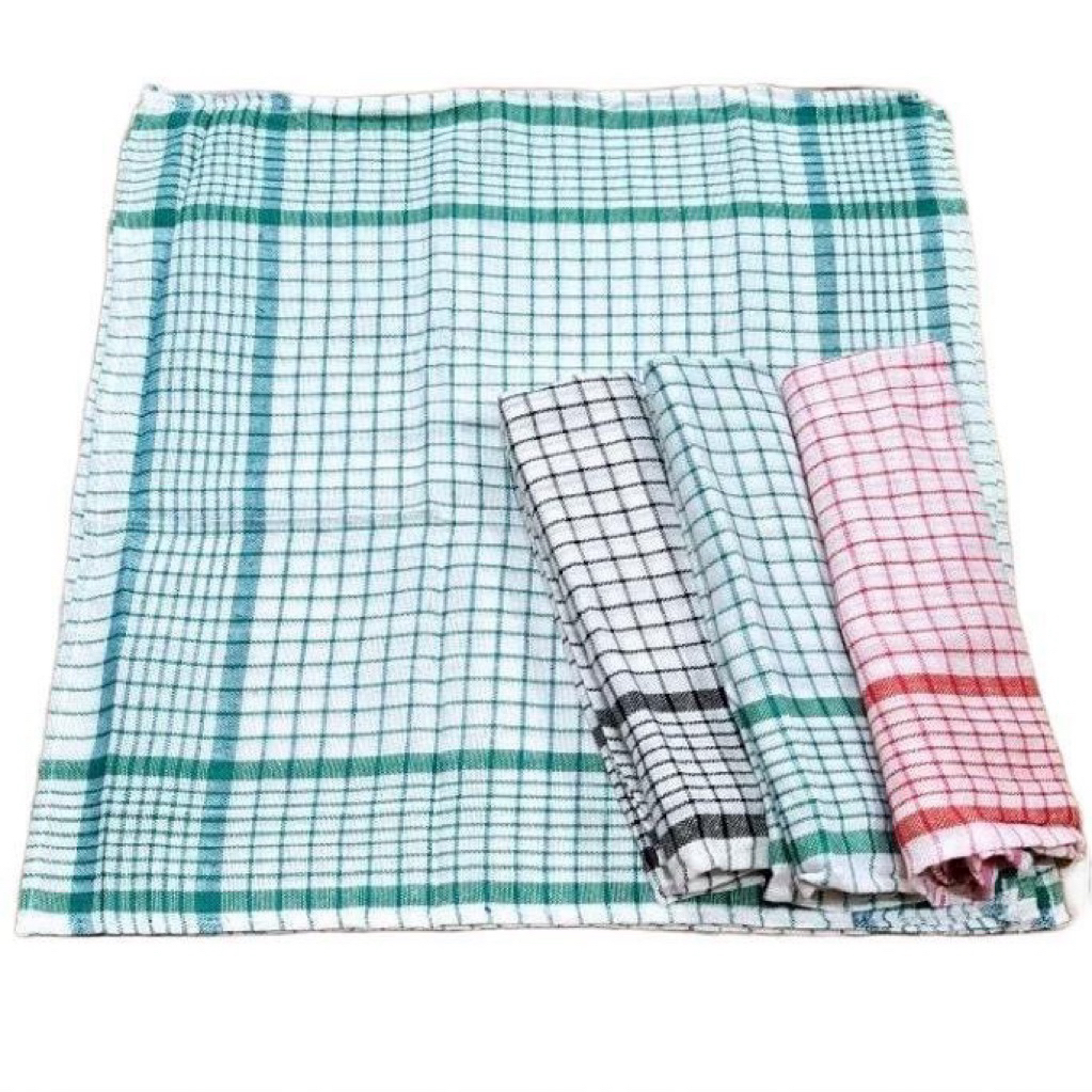 Serbet Dapur Lap Piring Kain Serbaguna Lusin 12pcs