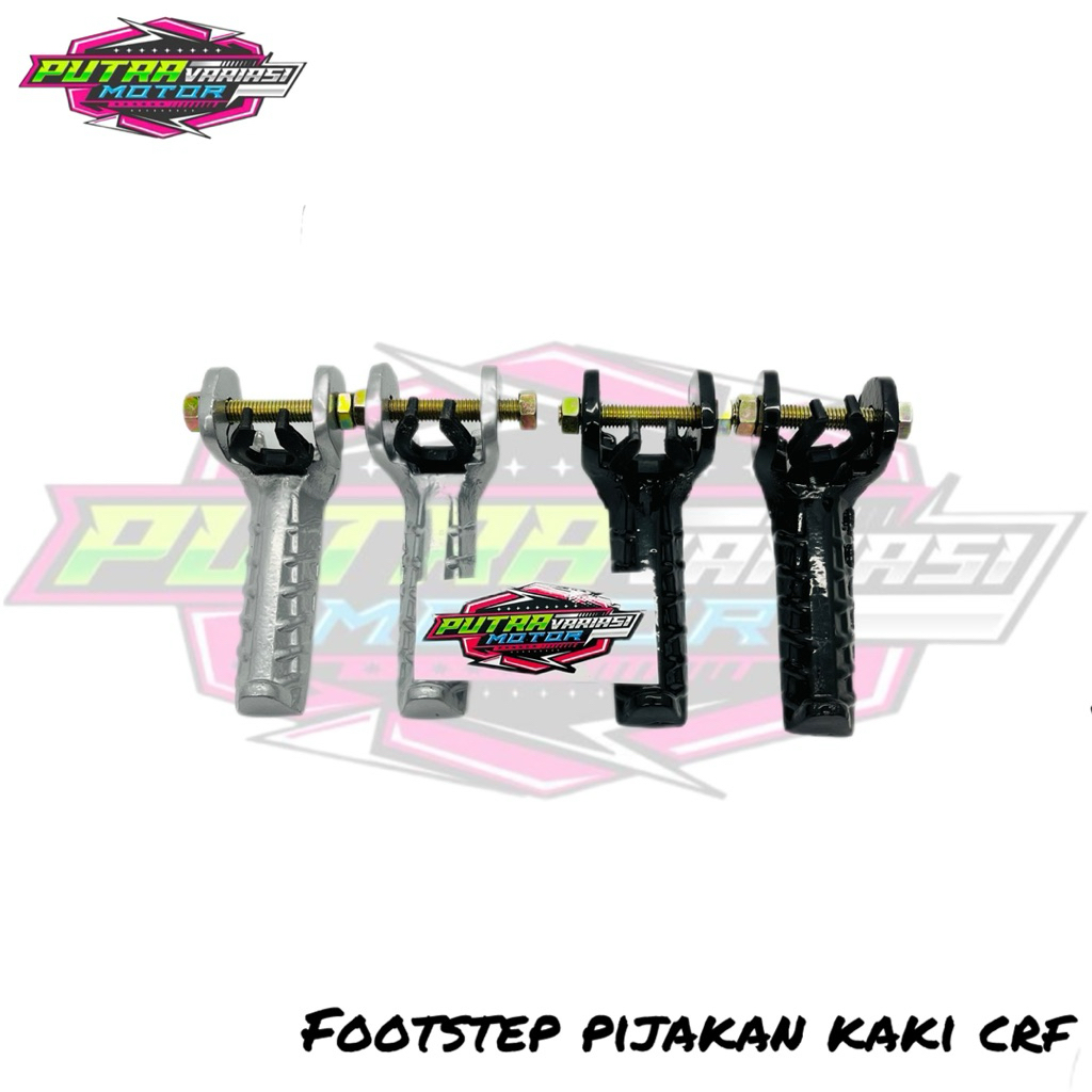 Postep Footstep  pijakan kaki belakang CRF / Footstep  pijakan belakang CRF (HITAM-SILVER)