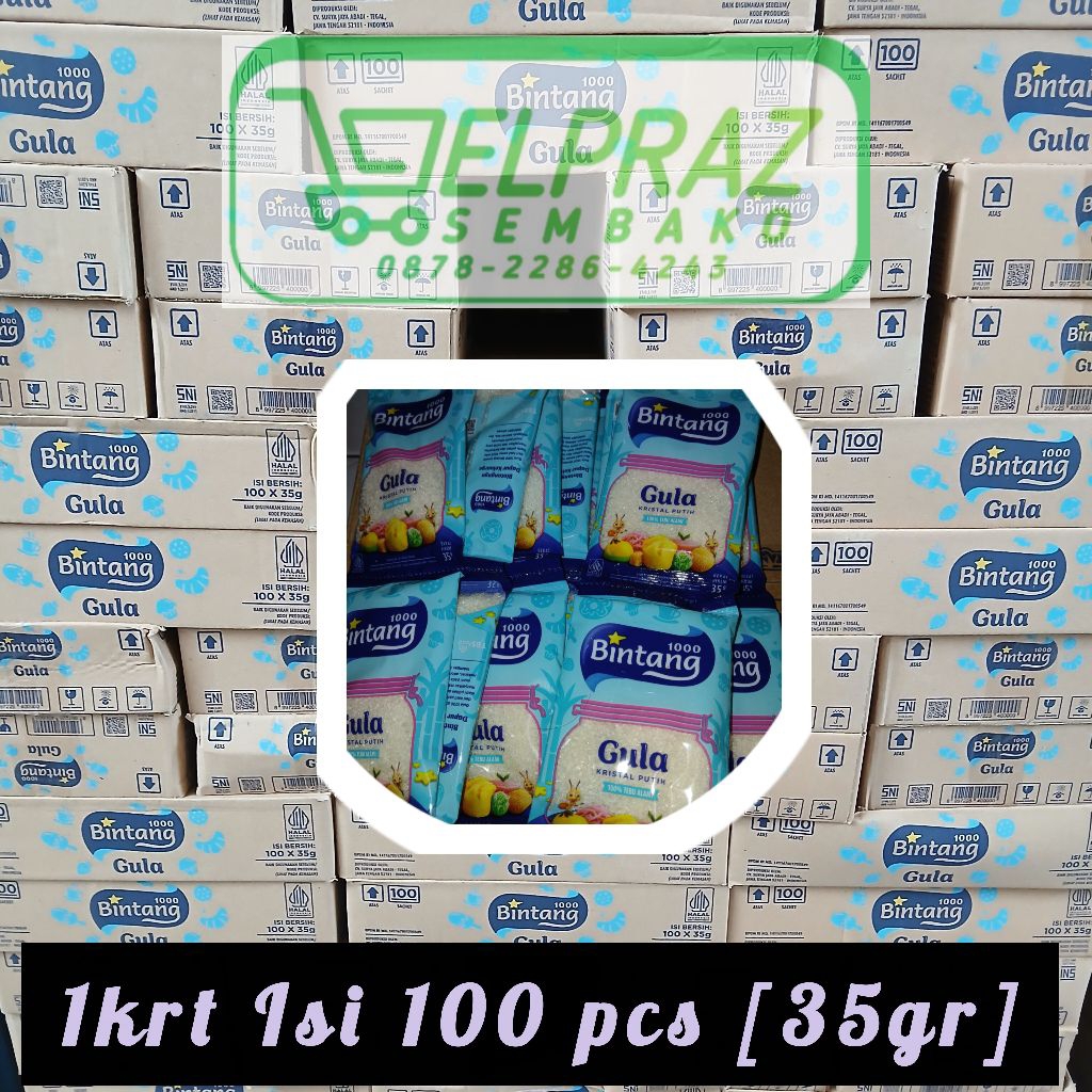 Bintang Gula Kristal Putih renceng 1000[1krt 100pc]