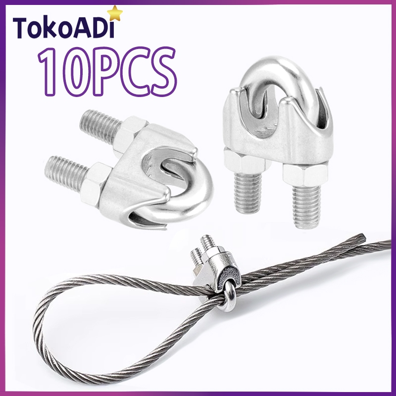 Grosir 10pcs Klem Seling Kuku Macan Kuat Tahan Lama/klem kabel baja clemp tali kawat baja/klem sling