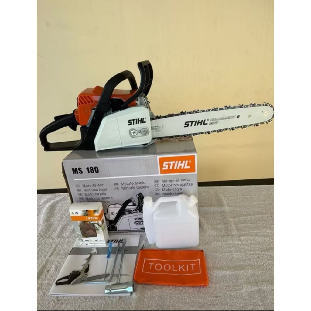 Mesin Chainsaw MS 180 STIHL ( Senso STIHL MS 180 ) KOMPLIT Bar Dan Rantai