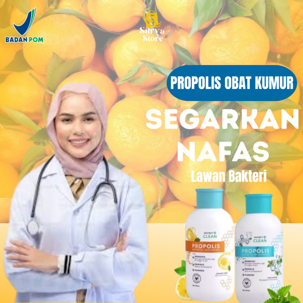 Propolis Obat Kumur Obat Kumur Propolis Secret Clean Pembersih Karang Gigi Berkerak Spray Bau Mulut 