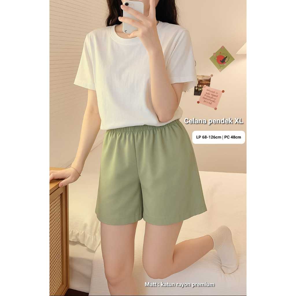 MOMMERESELLER - Celana pendek rayon Jumbo / Celana pendek XL