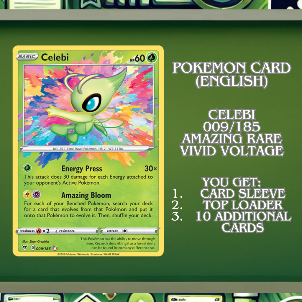 Kartu Pokemon TCG Celebi Vivid Voltage 009/185 Amazing Rare English