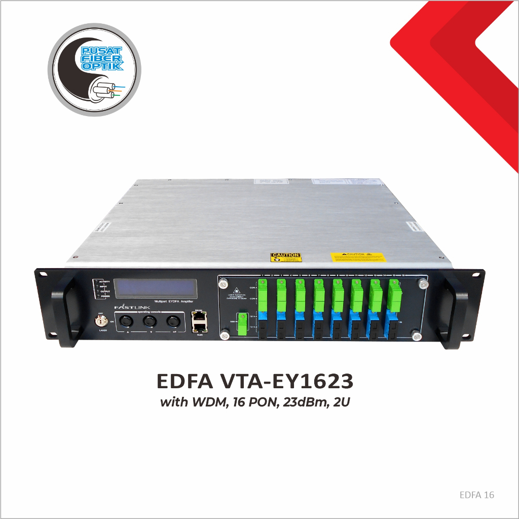 EDFA VTA-EY1623 (WK) with WDM, 16 PON, 23 dBm. 2U