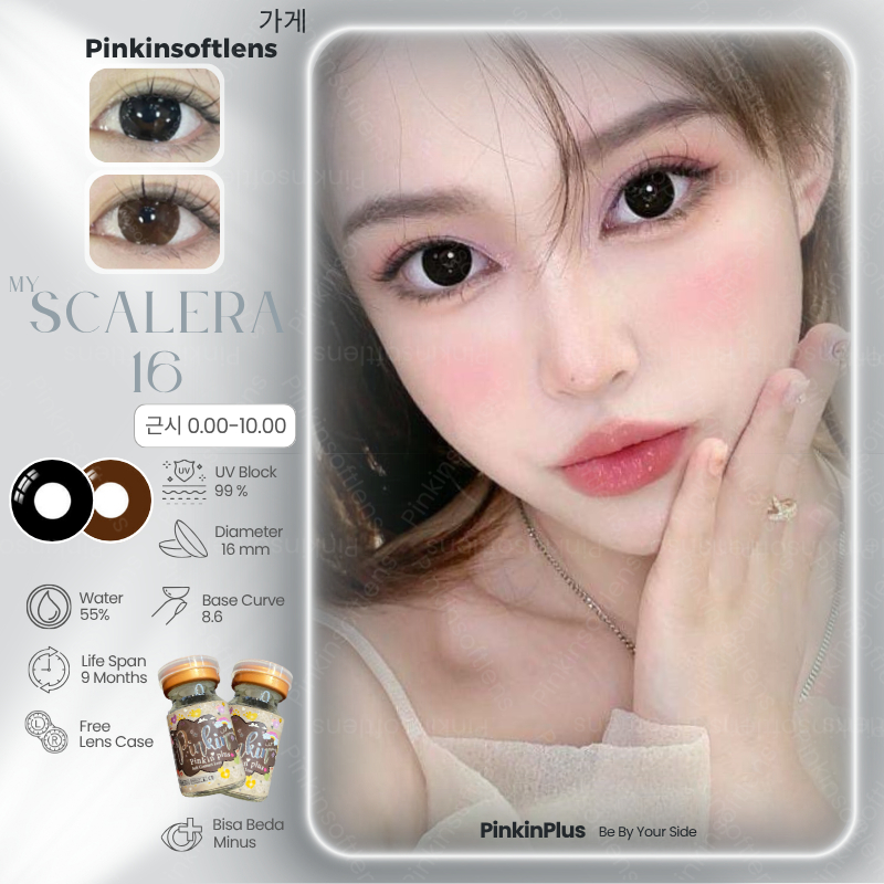 Scelera Sclera Secelera Scalera Diameter 16mm Warna Black Hitam Choco Coklat Pekat softlens