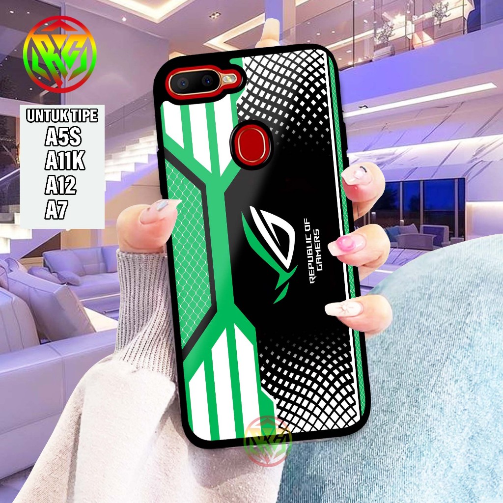 Case Oppo A5S/A12/A11K/A7 - Motif Terbaru Softcase Glass Kilau New Case Glossy casing Hp Oppo A12/A1