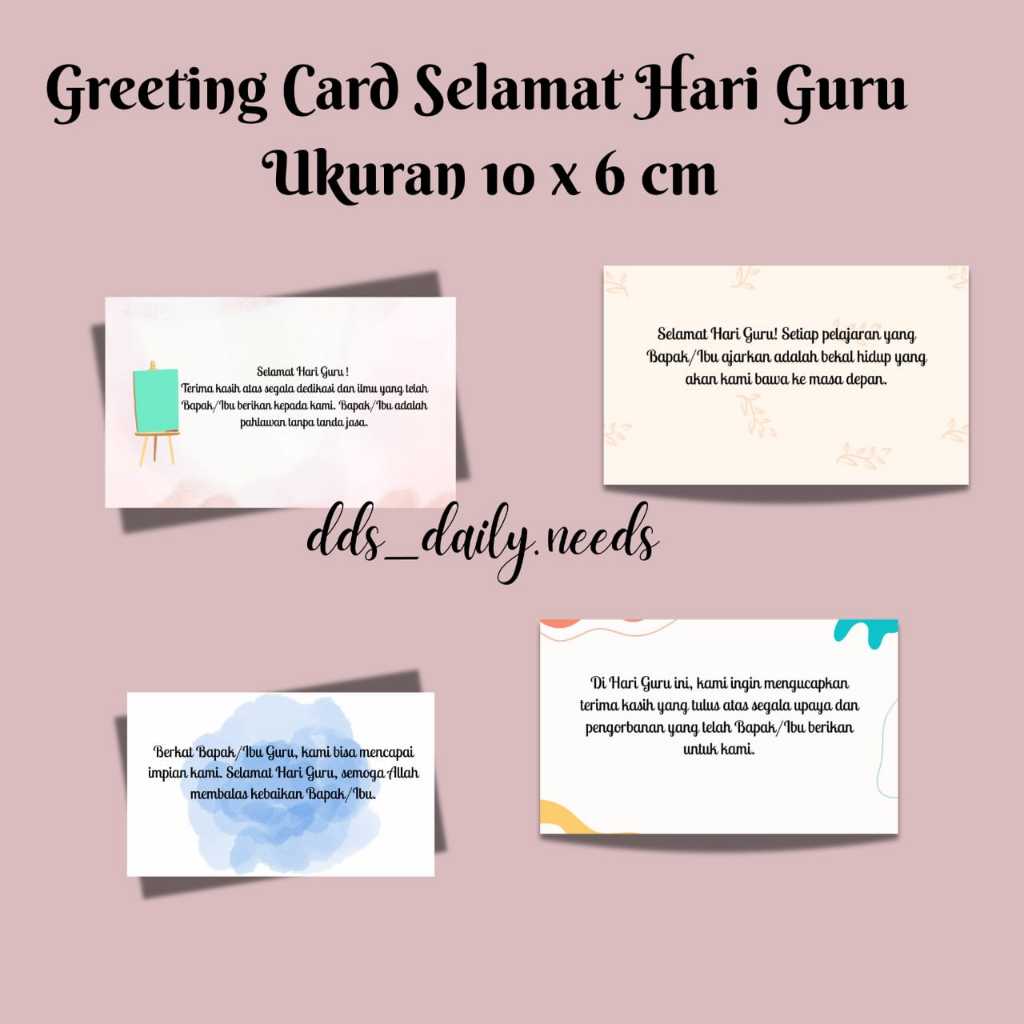 Greeting Card Selamat Hari Guru/ Kartu Ucapan Selamat Hari Guru / Kartu Ucapan