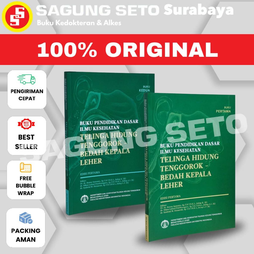 BUKU PENDIDIKAN DASAR ILMU KESEHATAN - TELINGA HIDUNG TENGGOROK - BEDAH KEPALA LEHER EDISI 1 (1-SET)
