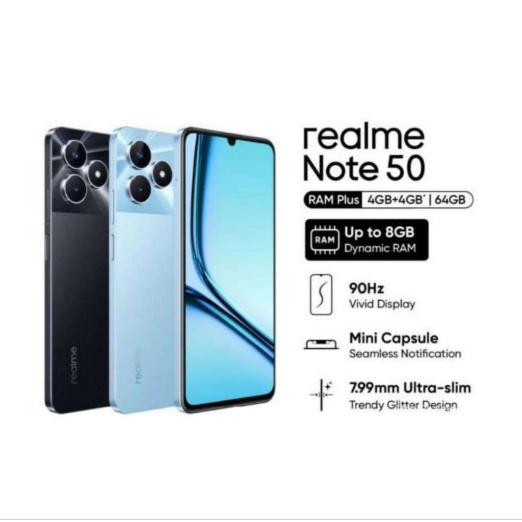 HP REALME NOTE 50 4/128 GB GARANSI RESMI - REALMI NOTE 50 RAM 4GB ROM 128GB RESMI RILMI