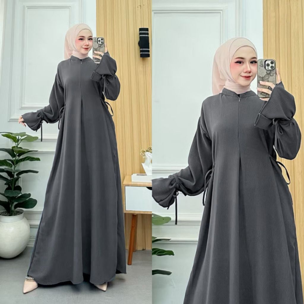 GAMIS DRESS WANITA- BAHAN CRINCLE GRESS