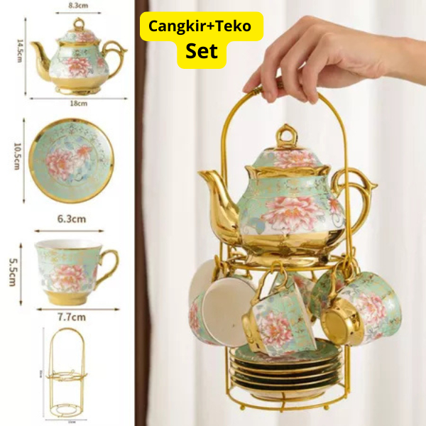 Teko Set Cangkir Keramik