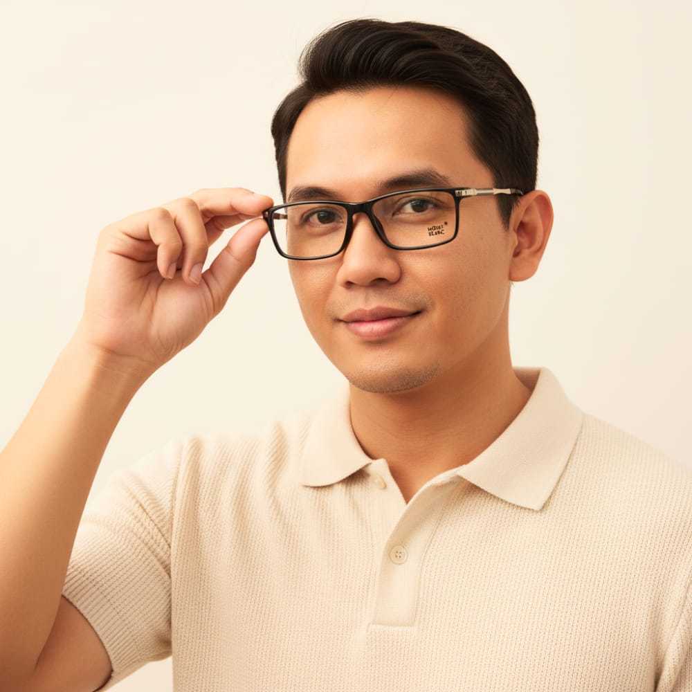 Kacamata Minus Photochromic Anti Radiasi Pria Frame MONT BLANC Elegan Kaca Mata Min Cowok