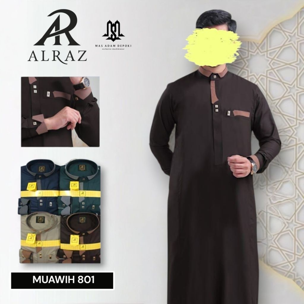 Jubah Al Raz Premium Muawih Zipper Manset