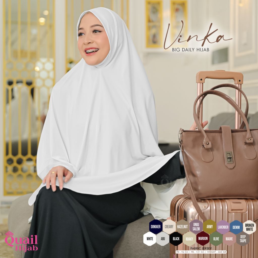 Jilbab Instan Bergo Jumbo Jersey VINKA Original Quail Hijab