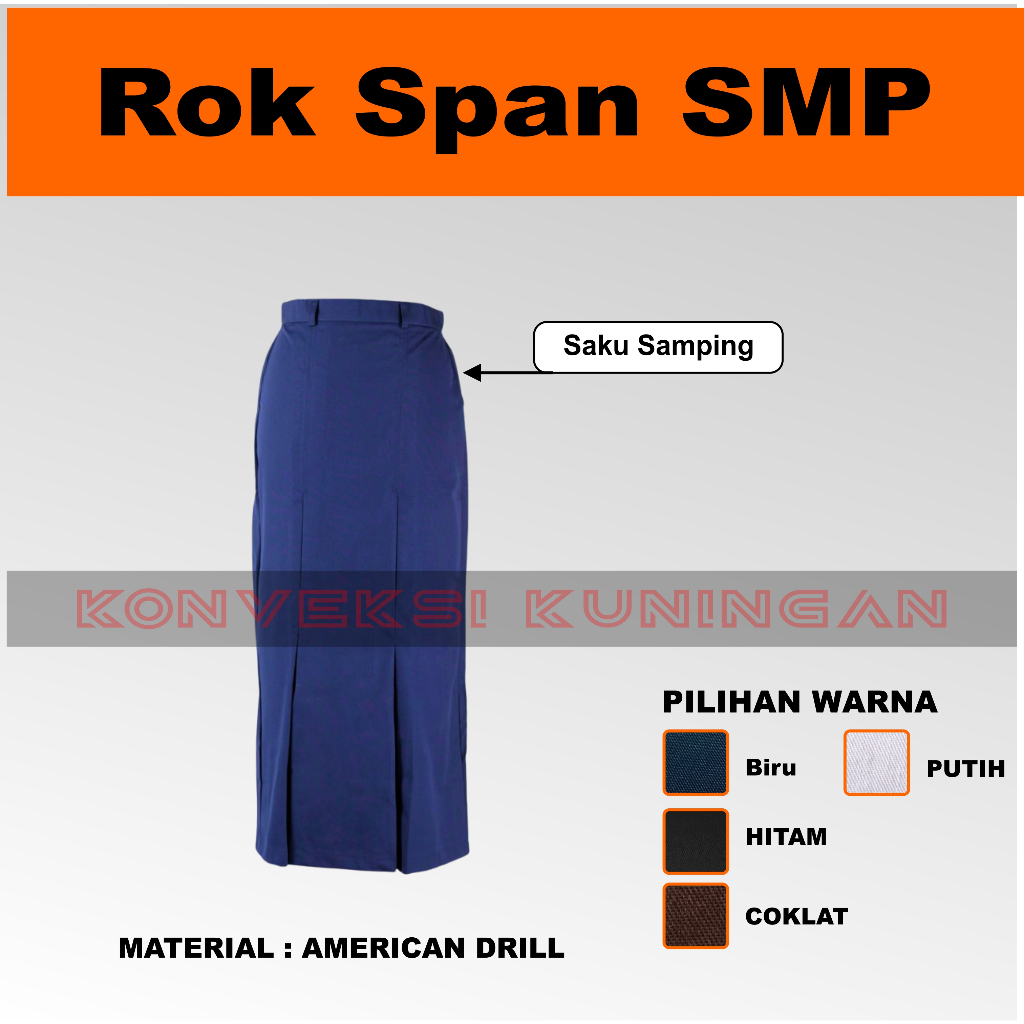 Rok Span Seragam Sekolah SMP Belah 2