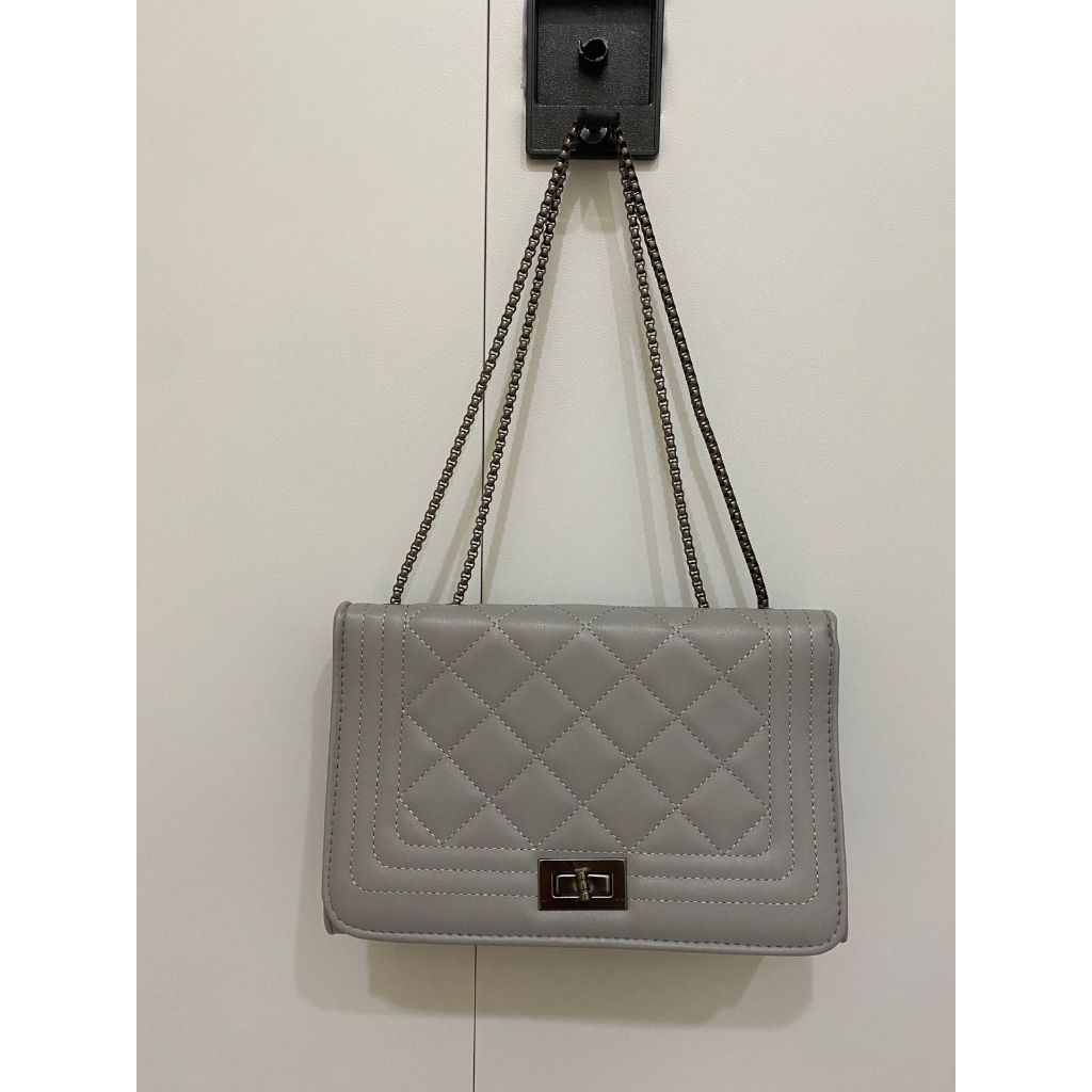 REAL PIC (READY STOCK)  TAS SELEMPANG WANITA WARNA GREY