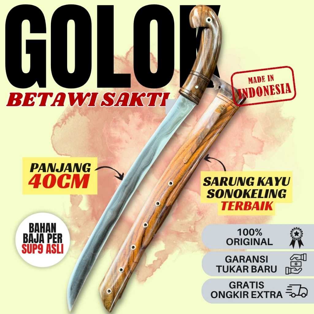 Golok Baja Per Asli Betawi Sakti | Baja Per Tebas Bambu Kayu > Perkakas Awet