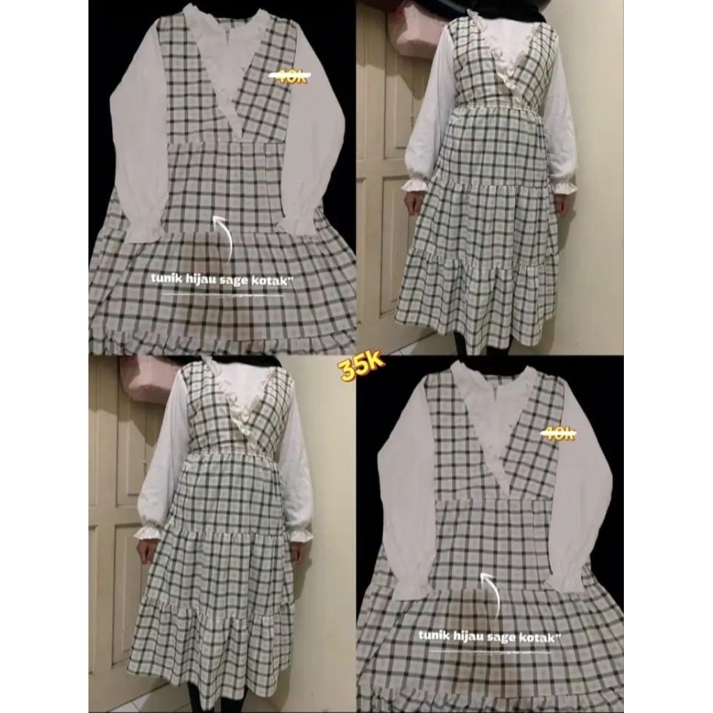 tunik hijau sage kotak²