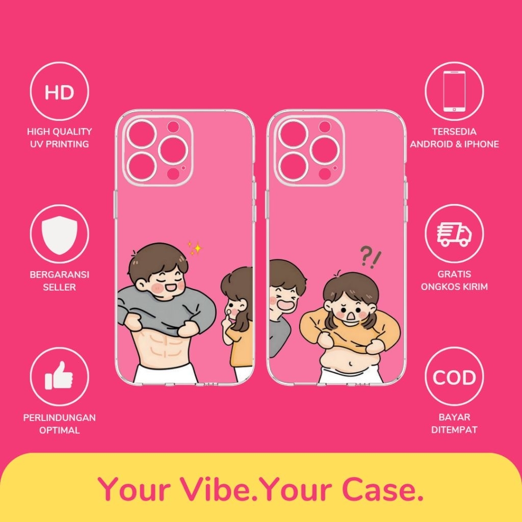 Custom Case Cute Couple Face All Type Hp