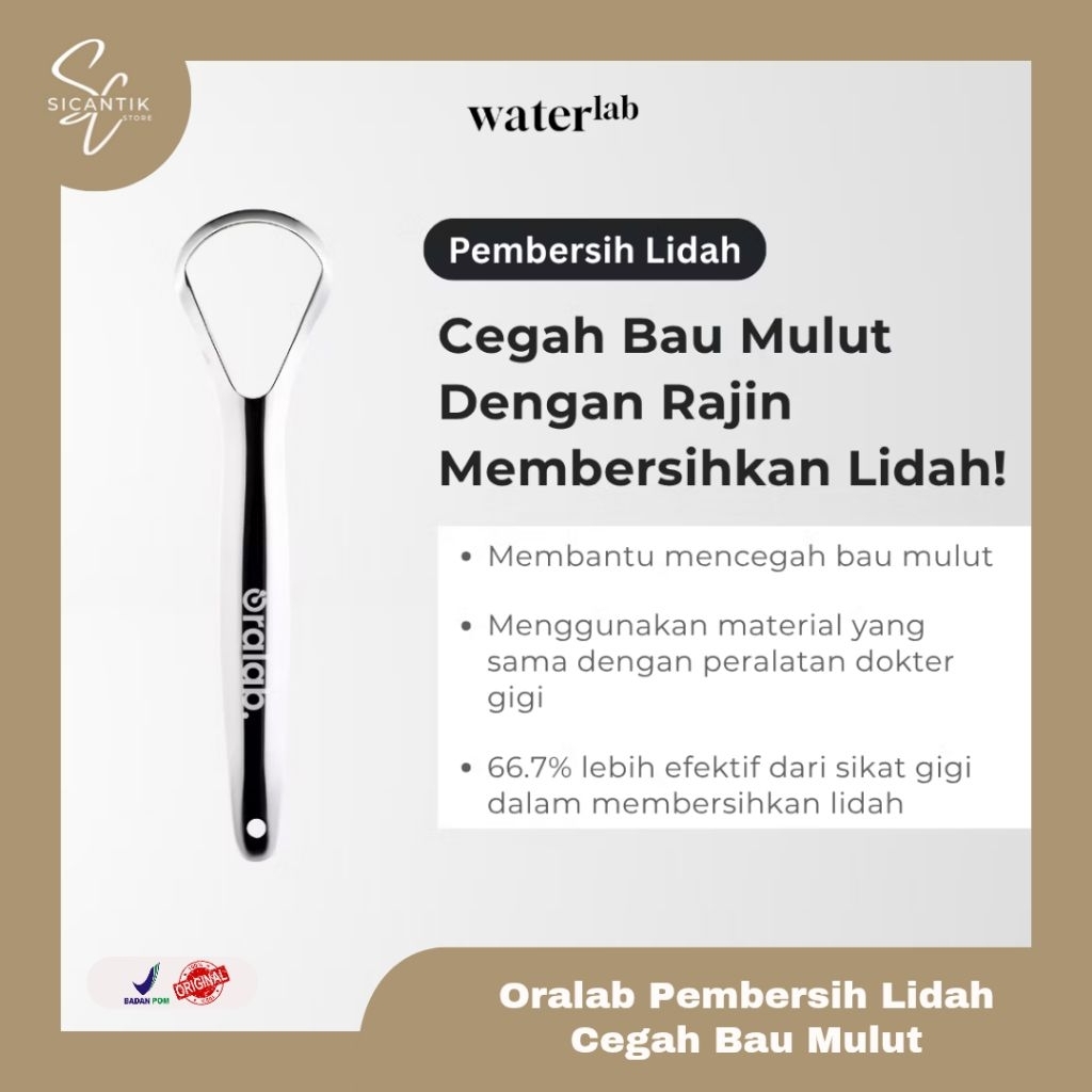 ORALAB PEMBERSIH LIDAH STAINLESS STEEL | SIKAT LIDAH BERSIH NAFAS SEGAR | SIKAT PEMBERSIH LIDAH