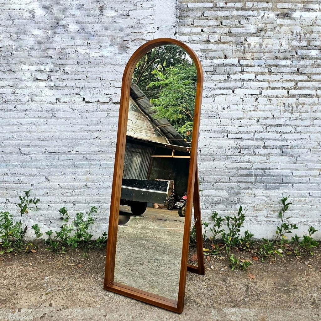 Standing mirror kaca cermin berdiri bingkai cermin badan kayu jati