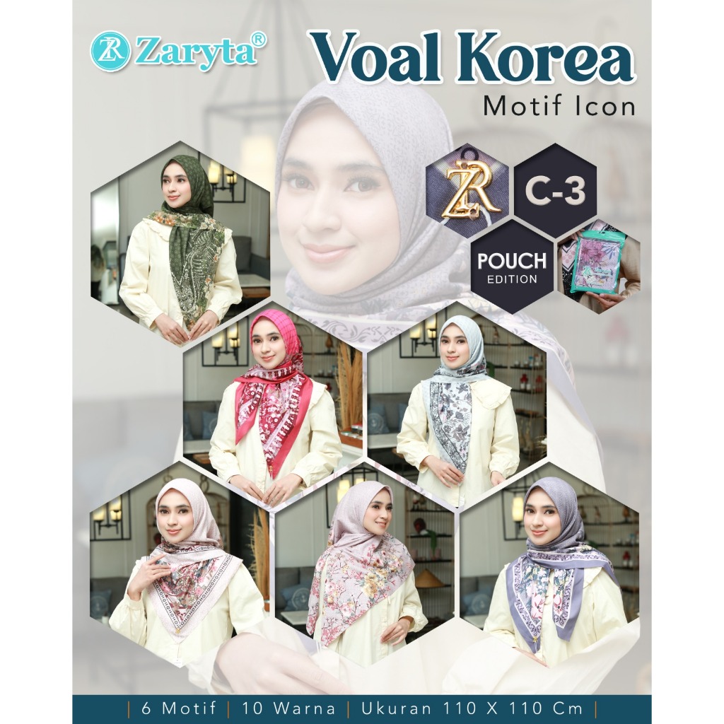 HIJAB VOAL KOREA ZARYTA/HIJAB ZARYTA MOTIF BATIK