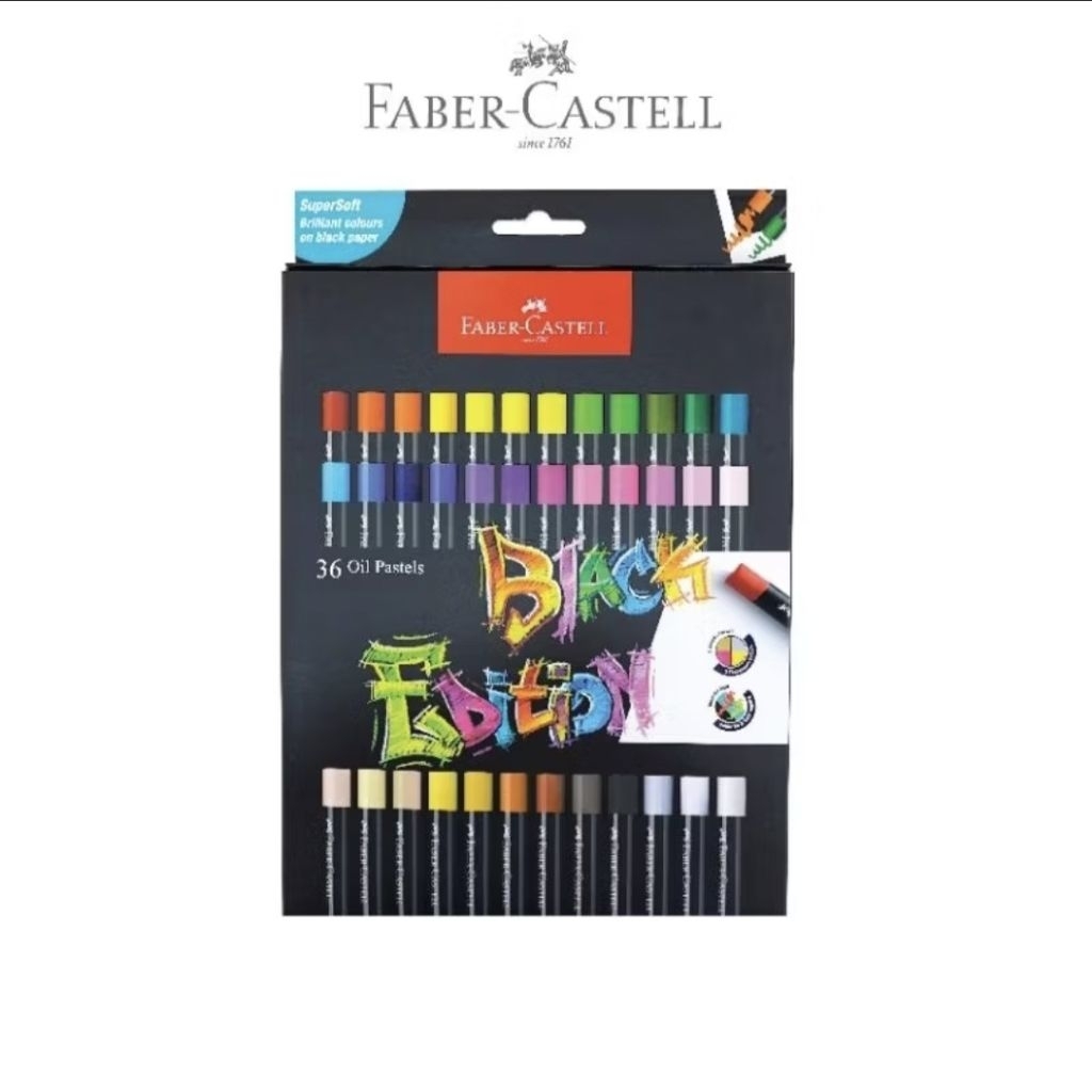 Faber-Castell Black Edition Oil Pastel 36 Colour / Crayon Oil Pastel Black Edition 36 Warna Faber-Ca