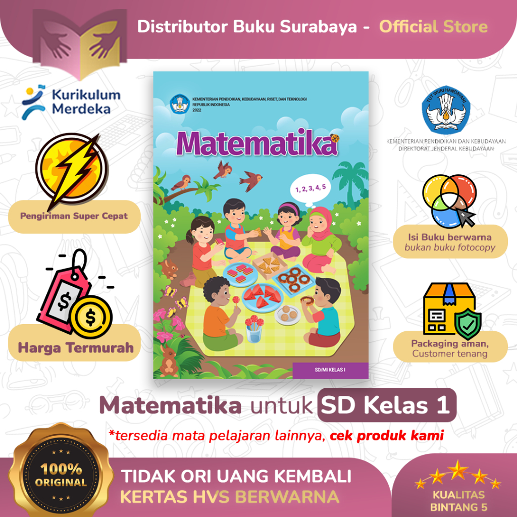 Buku Matematika Kelas 1 SD - Buku Paket Siswa - Kurikulum Merdeka
