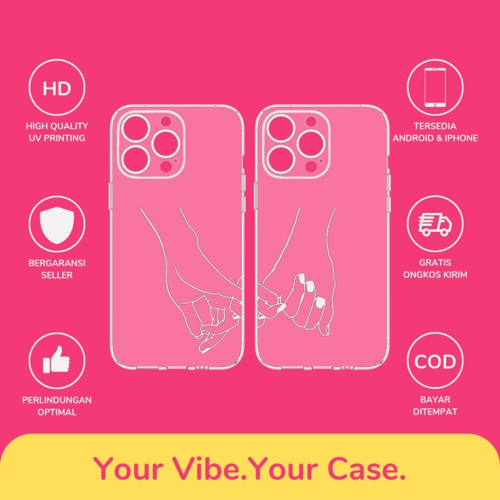 Custom Case Couple Holding Hands All Type Hp Softcase Anticrack Lucu Cute Casing Cassing Costum Cost