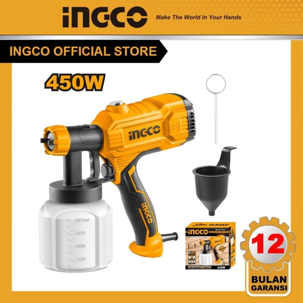 INGCO SPRAY GUN LISTRIK 450W CAT BESI & TEMBOK INGCO SPRAYER ELEKTRIK