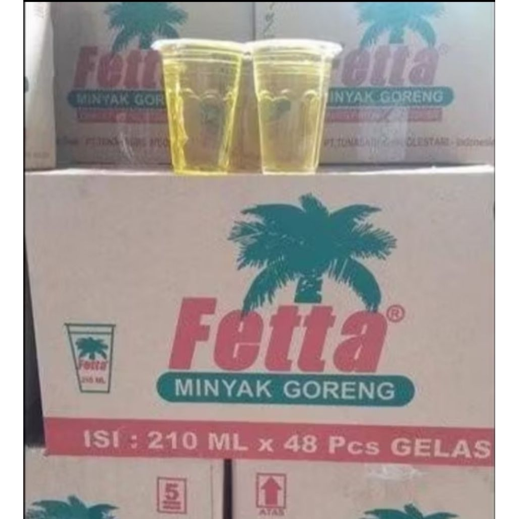 Minyak Goreng FETTA GELAS 1 Dus isi 48 Pcs @210ml