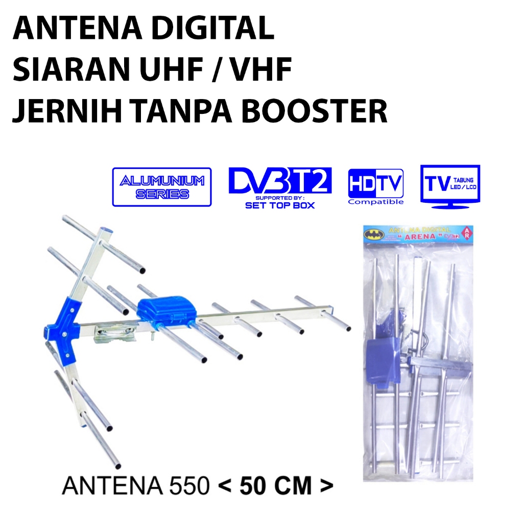 ( PROMO ) Antena TV Luar Digital Siaran UHF / VHF Tabung LED LCD Outdoor (Balun Asli)