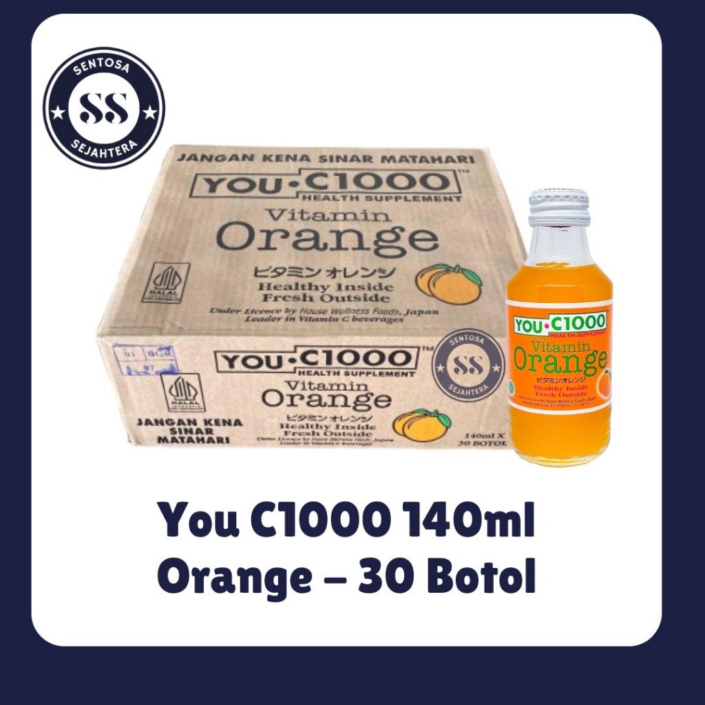 You C1000 Botol Kaca Vitamin Orange 1 Dus isi 30 Botol [Khusus Instant]