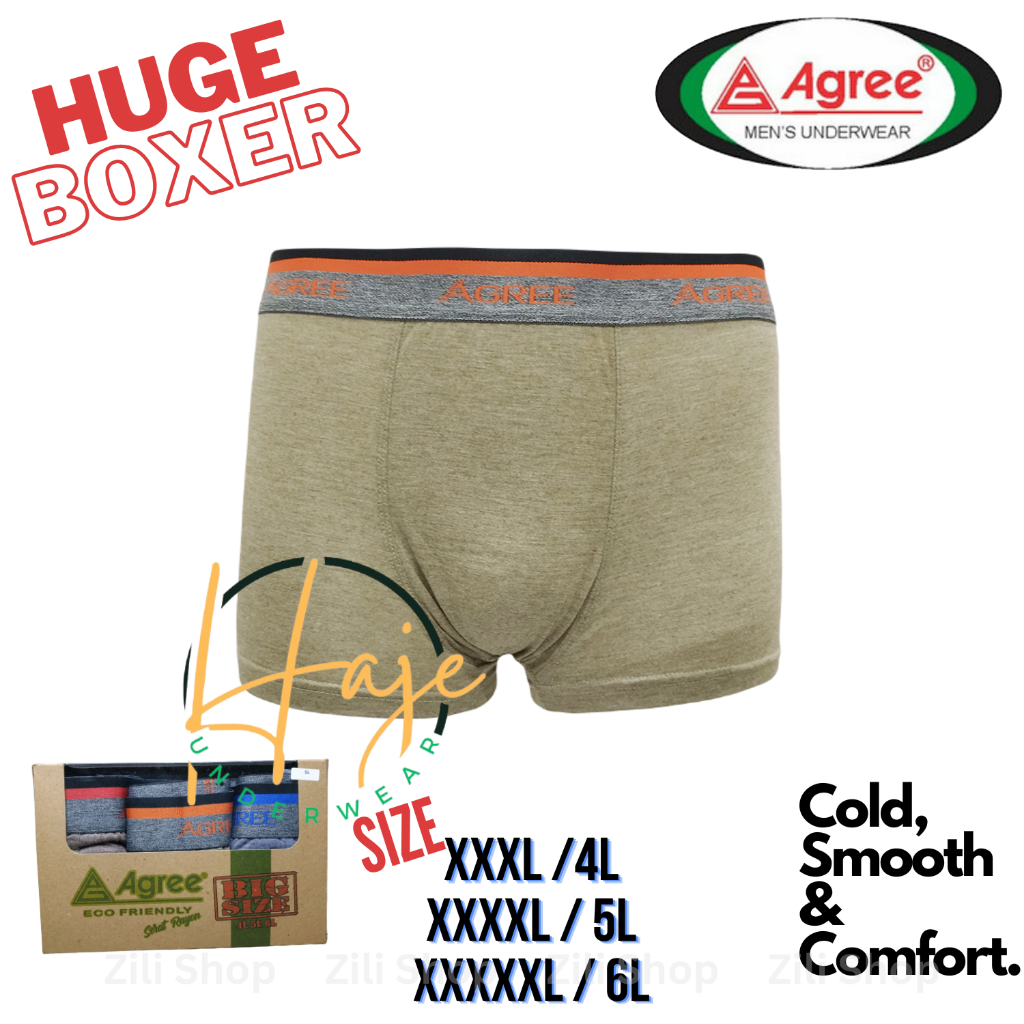 AGREE 3 Pcs Celana Dalam Pria Boxer Extra Large Big Size Jumbo XXXL/XXXXL/XXXXXL