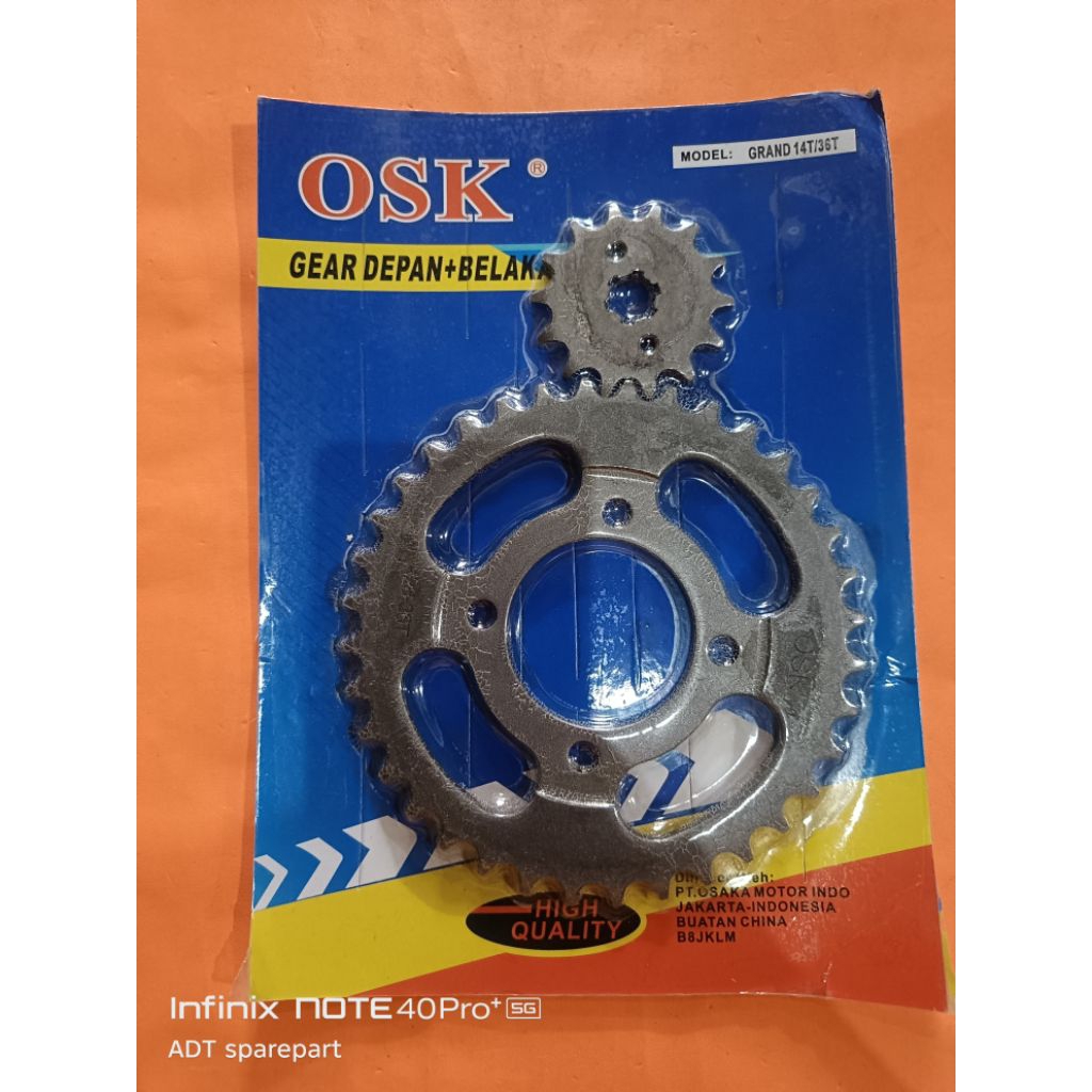 gear set depan belakang grand 36T+14 osaka