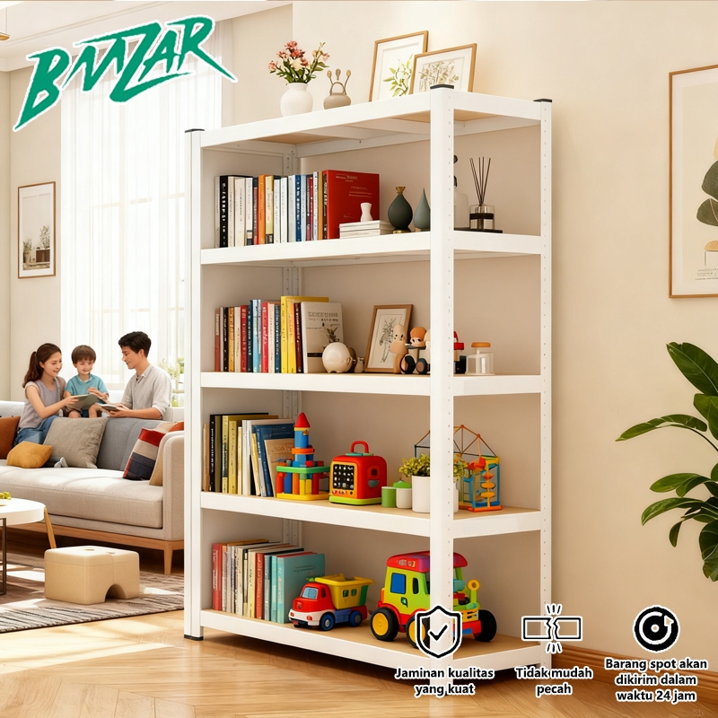 BMZAR Rak Penyimpanan Rumah Rak gudang Serbaguna Rak Multilapis Kuat untuk Ruang Tamu Cocok Simpan B